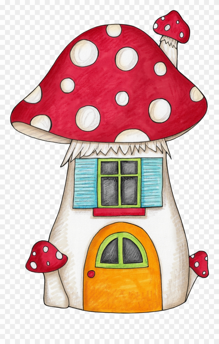 Mushrooms clipart enchanted forest. Mushroom house for an
