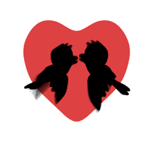 Love birds kissing with. Forgiveness clipart animated