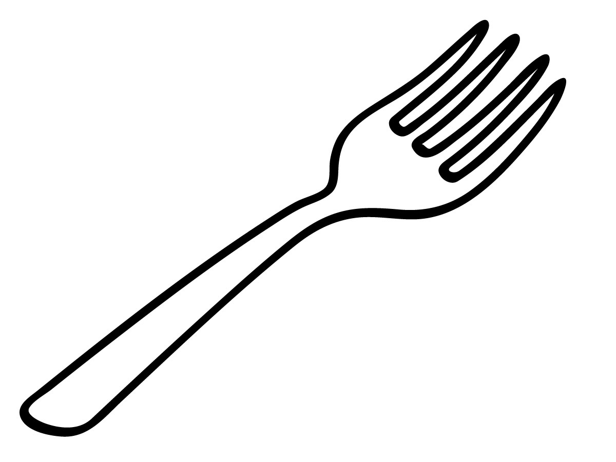 Black and white letters. Fork clipart