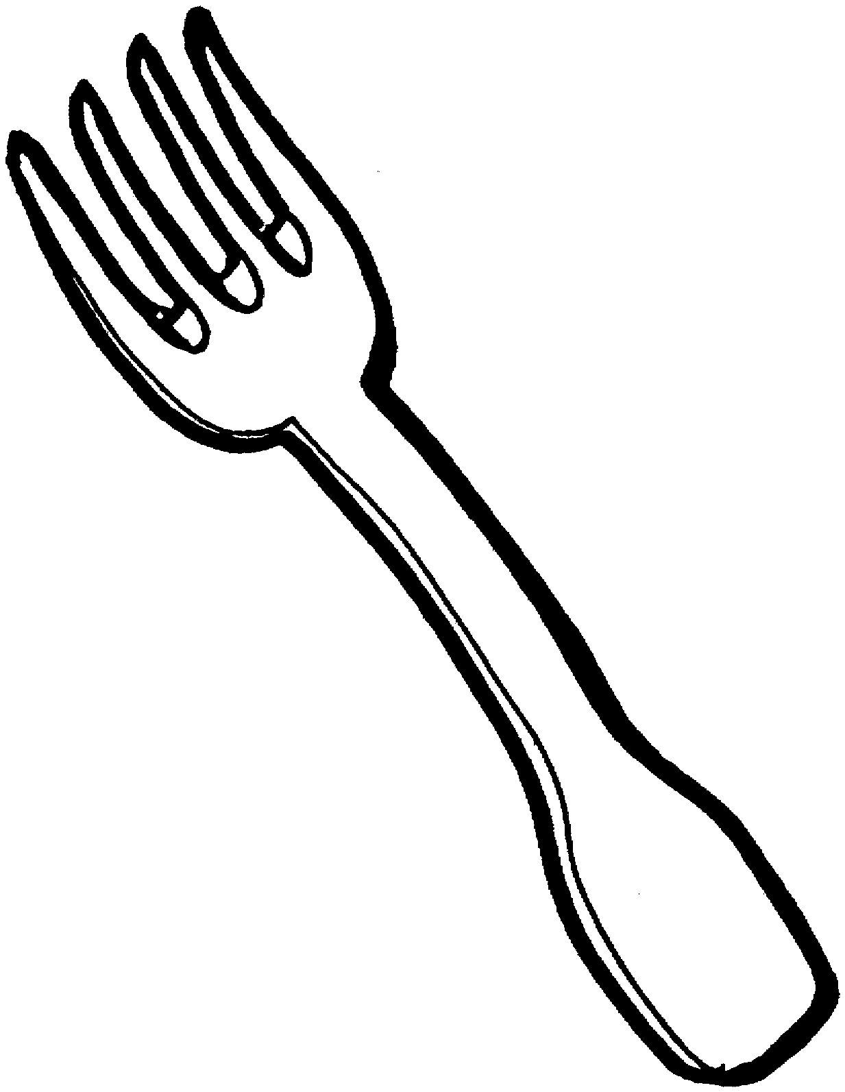 fork clipart black and white