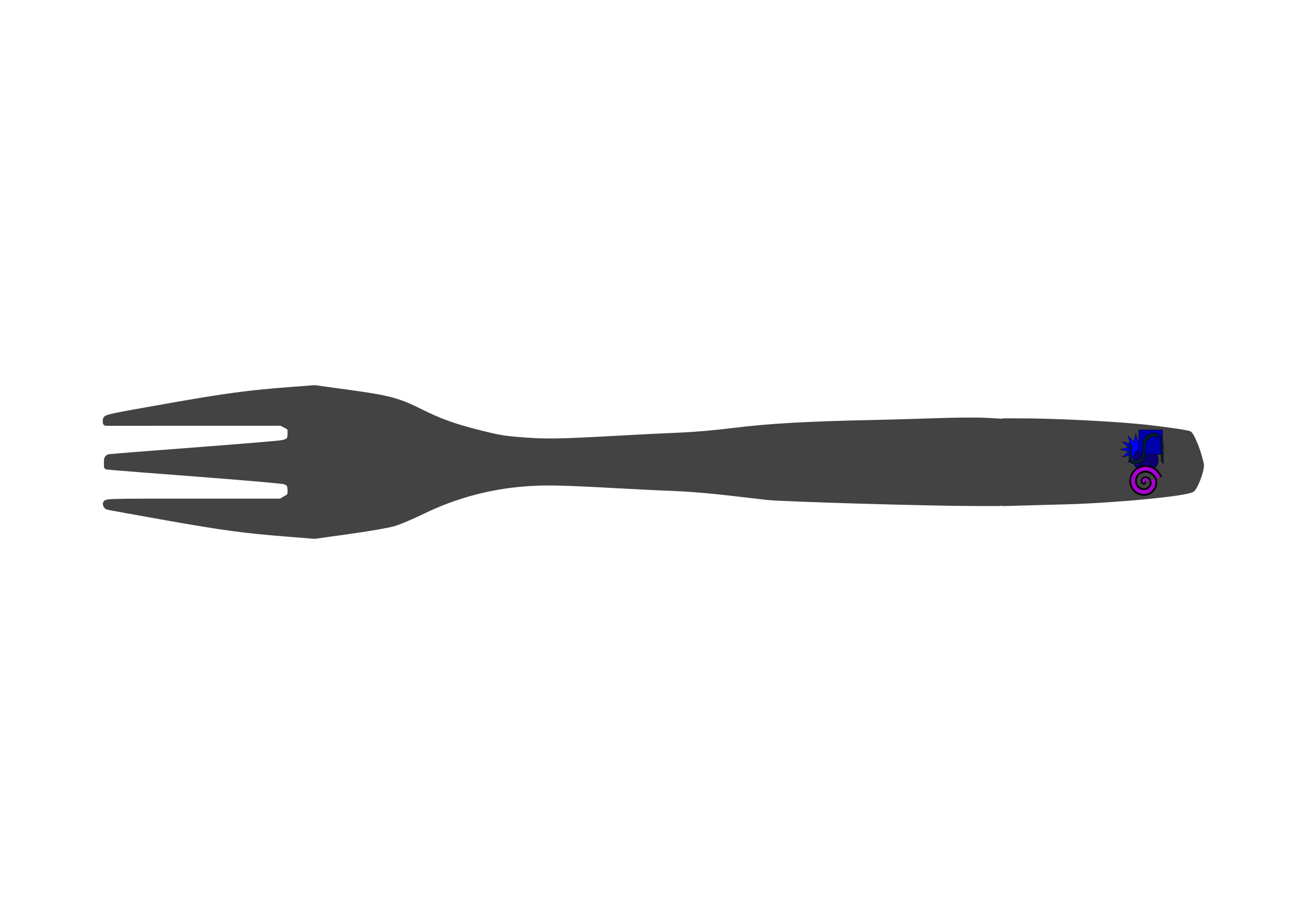 purple clipart fork