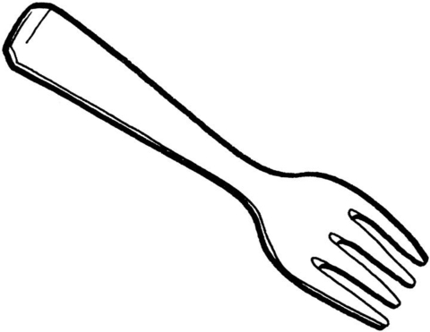 fork clipart coloring page