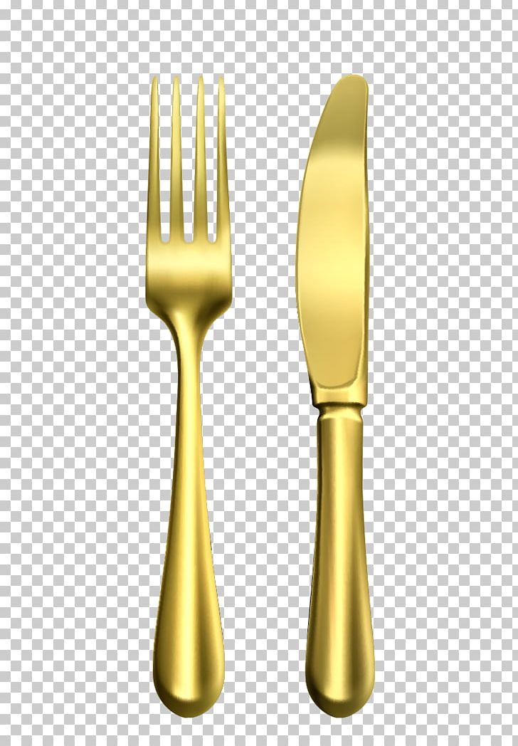 Knife spoon png brass. Fork clipart gold fork