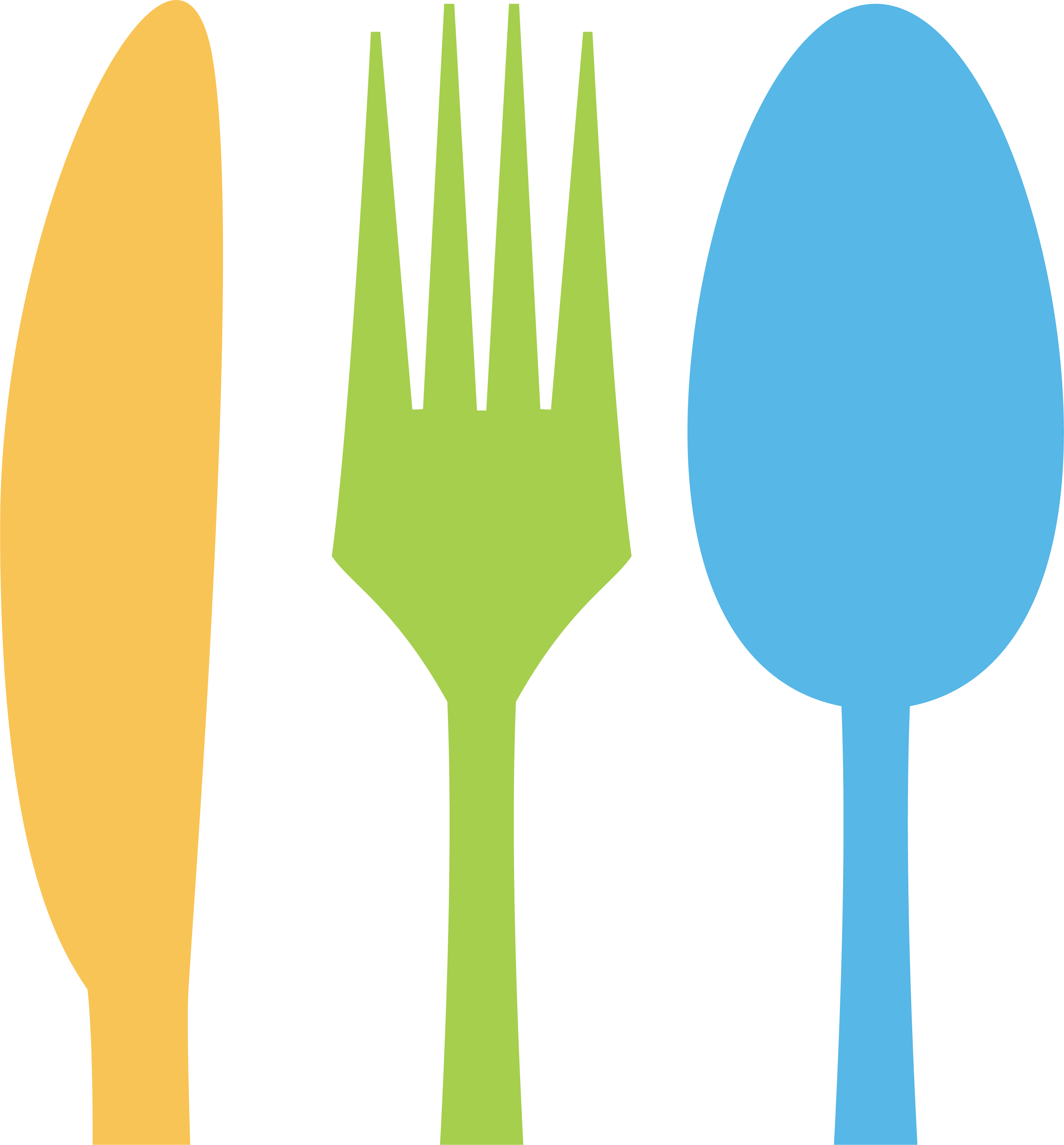 Knife spoon tableware color. Fork clipart green fork
