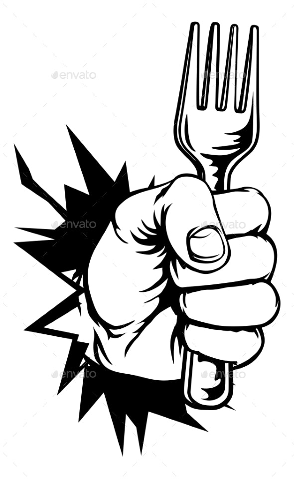 fork clipart hand holding
