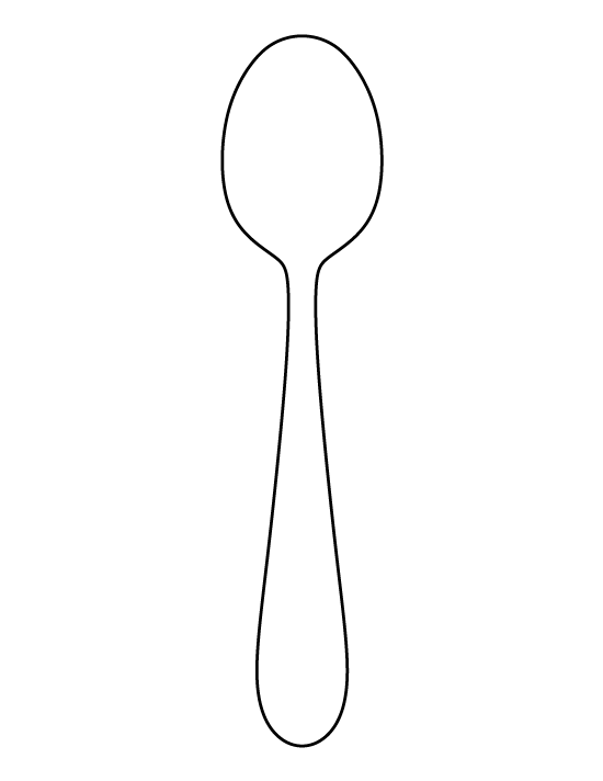 White clipart spoon.  collection of outline