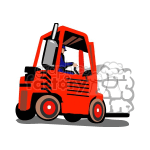 forklift clipart red