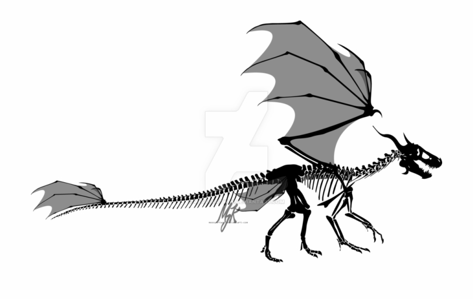 fossil clipart dragon skeleton