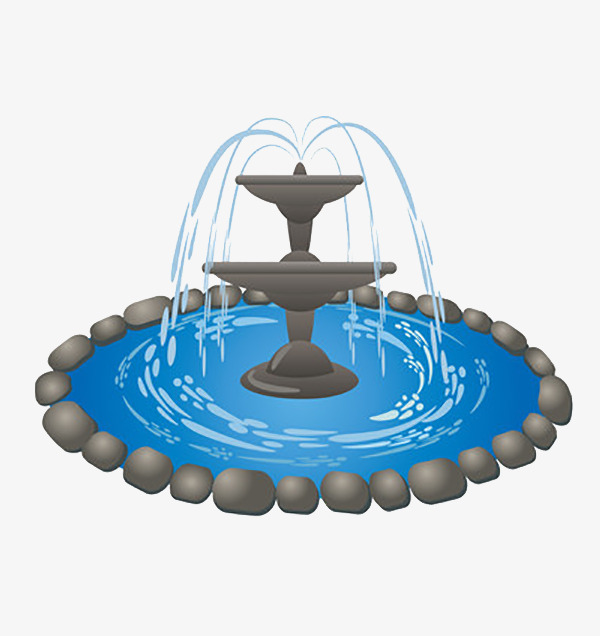 Circular spring blue png. Fountain clipart