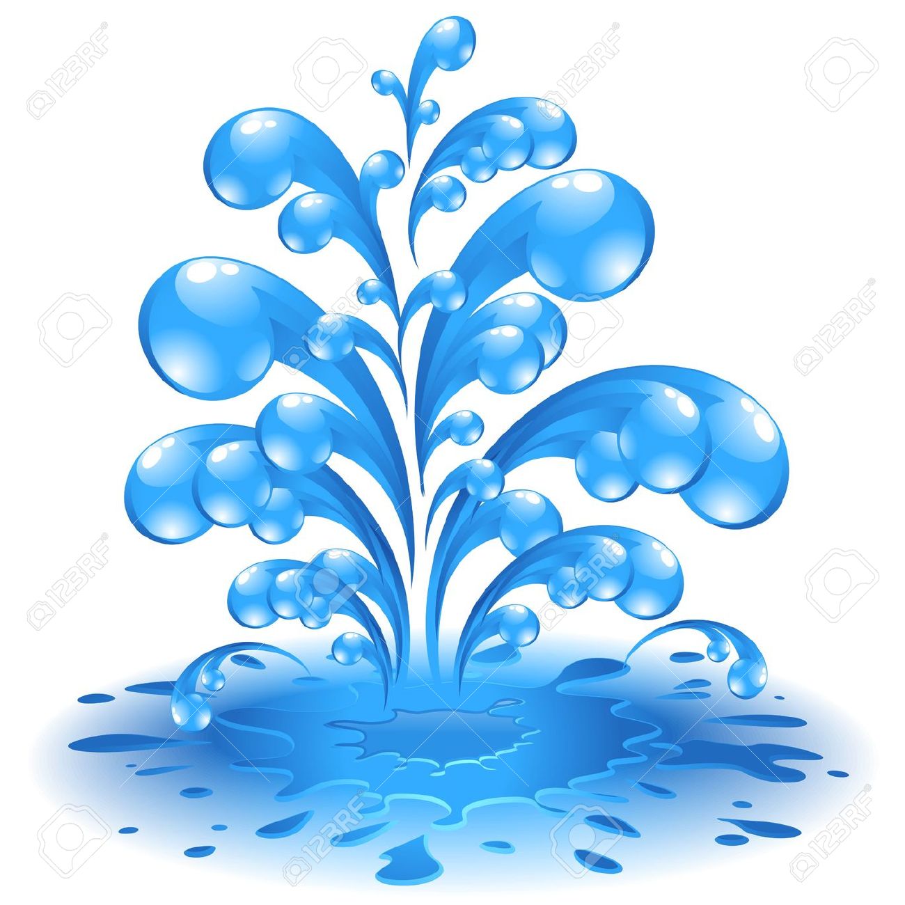 Fountain clipart. Blue water 