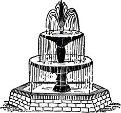 fountain clipart black and white