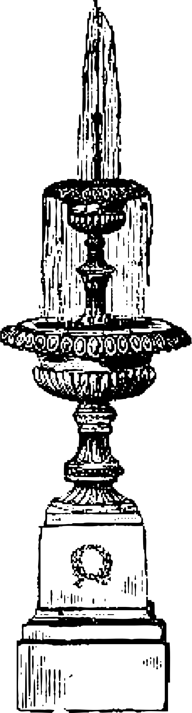 fountain clipart black and white