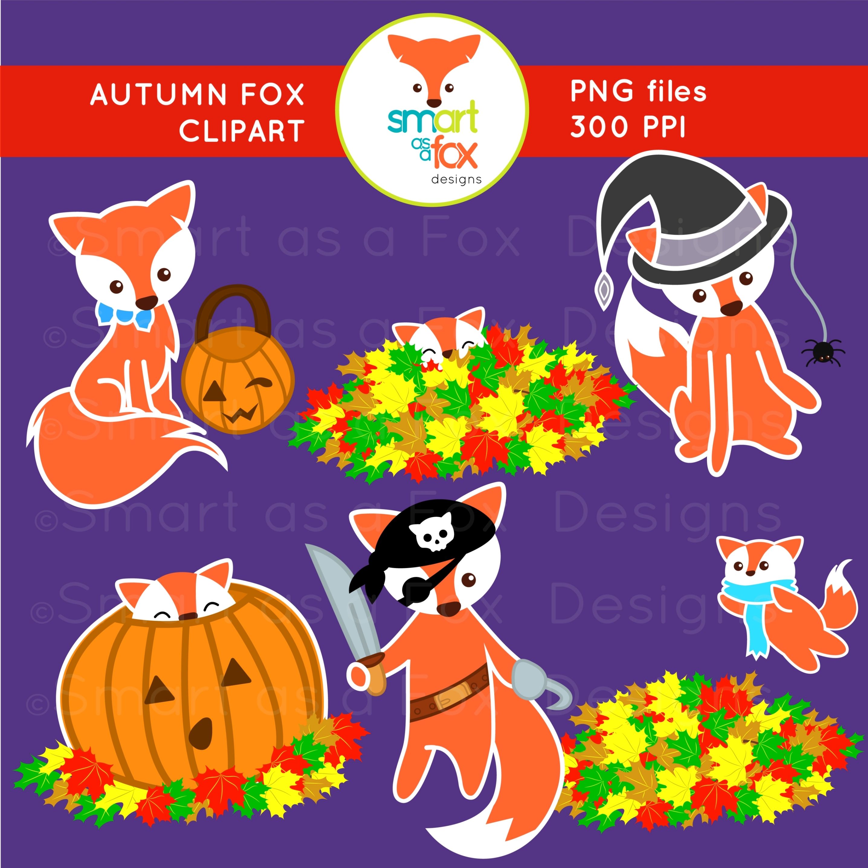 fox clipart halloween