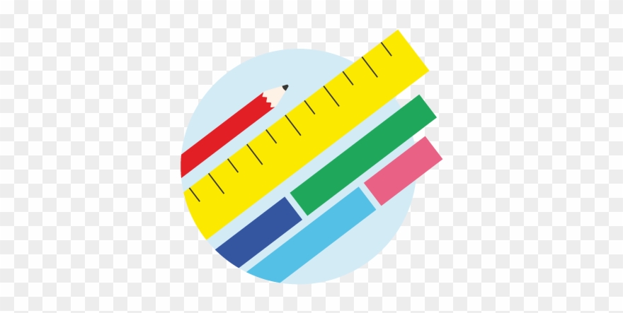 Pencil ruler and bars. Fraction clipart carb
