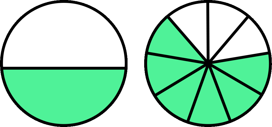 fractions clipart two