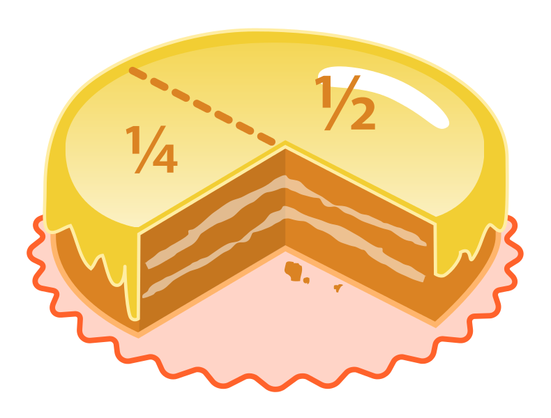 File cake fractions svg. Fraction clipart half