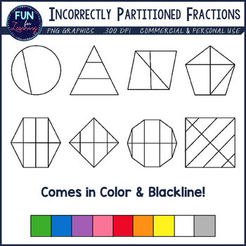 Fraction clipart non. Incorrectly partitioned 
