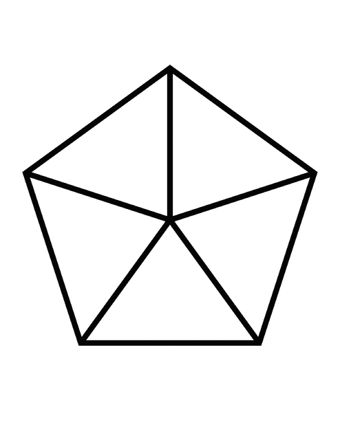 Fractions of sided polygon. Fraction clipart pentagon