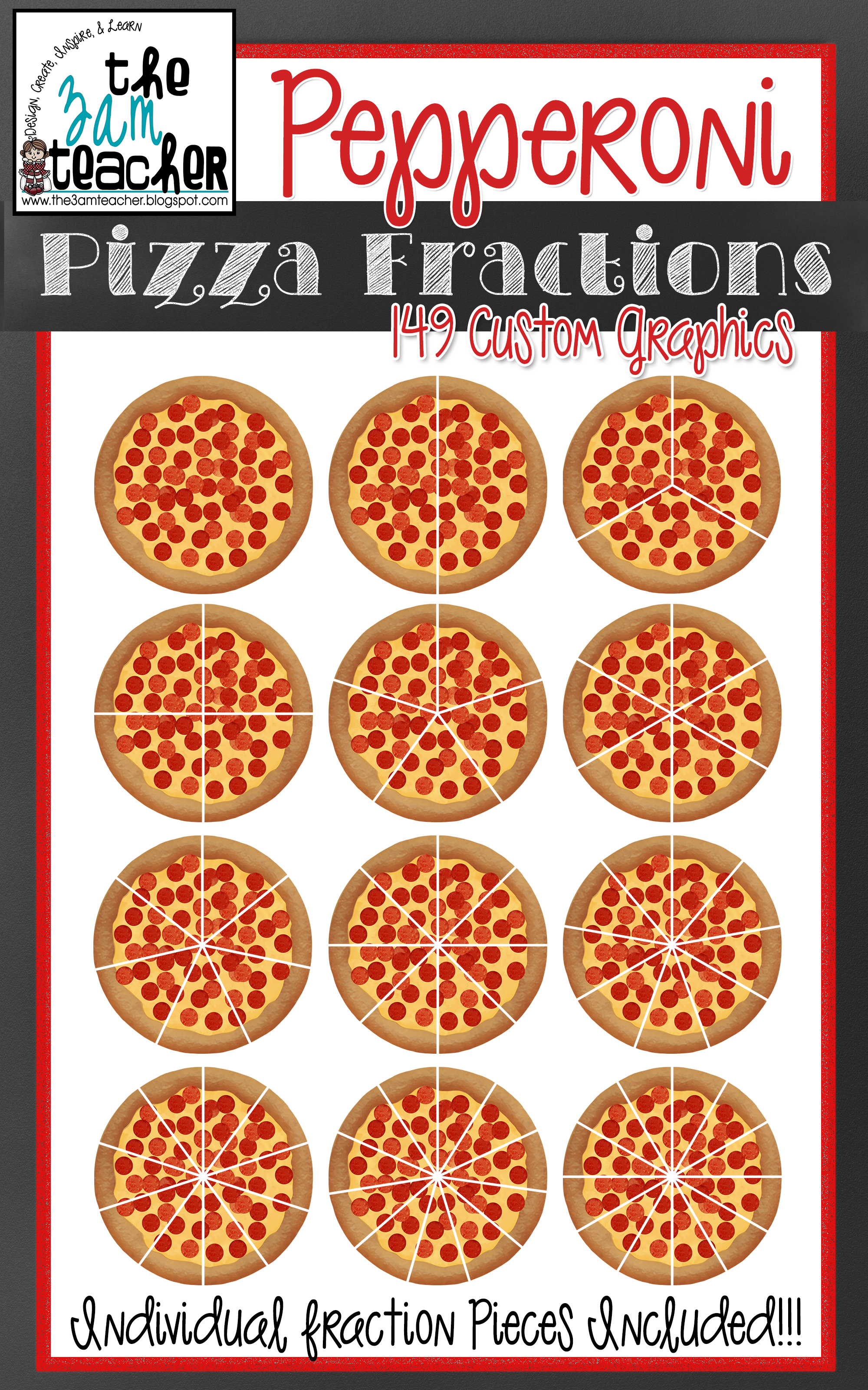 fraction clipart pizza slice