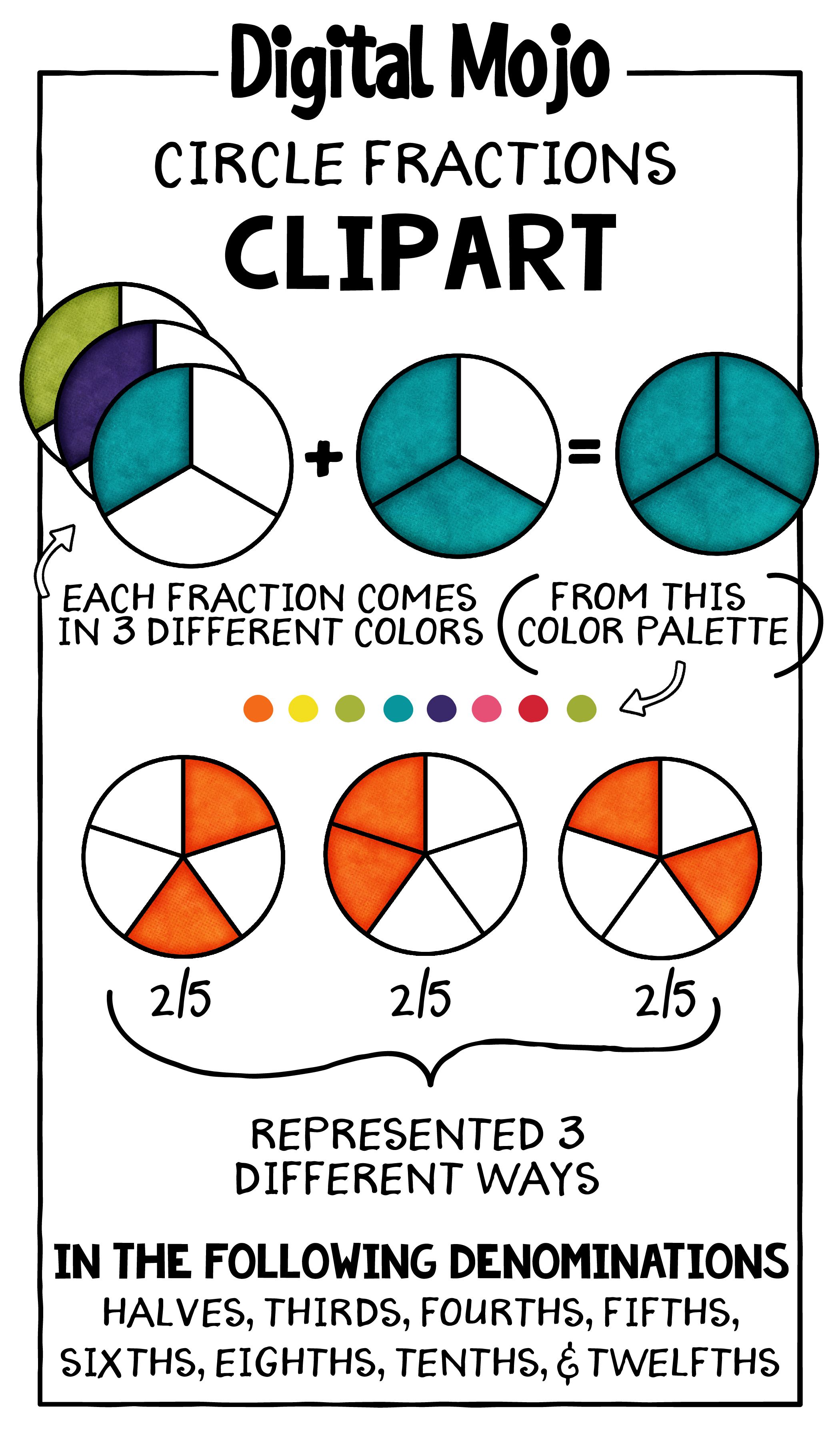 fraction clipart represented