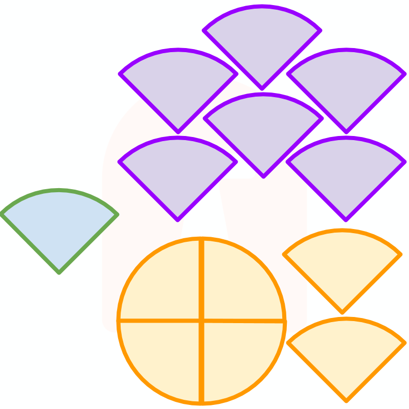 fraction clipart represented