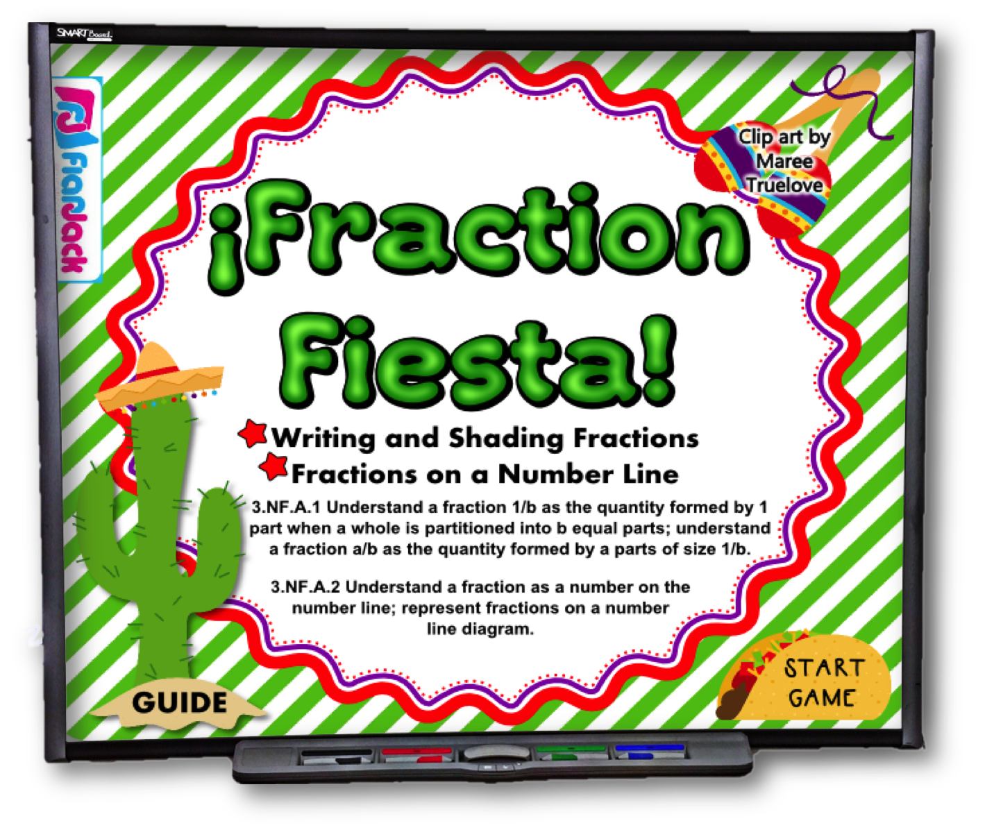 Fraction fiesta smart board. Fractions clipart shaded part