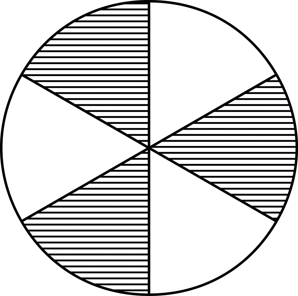 Fraction clipart shaded part. Pie divided into sixths