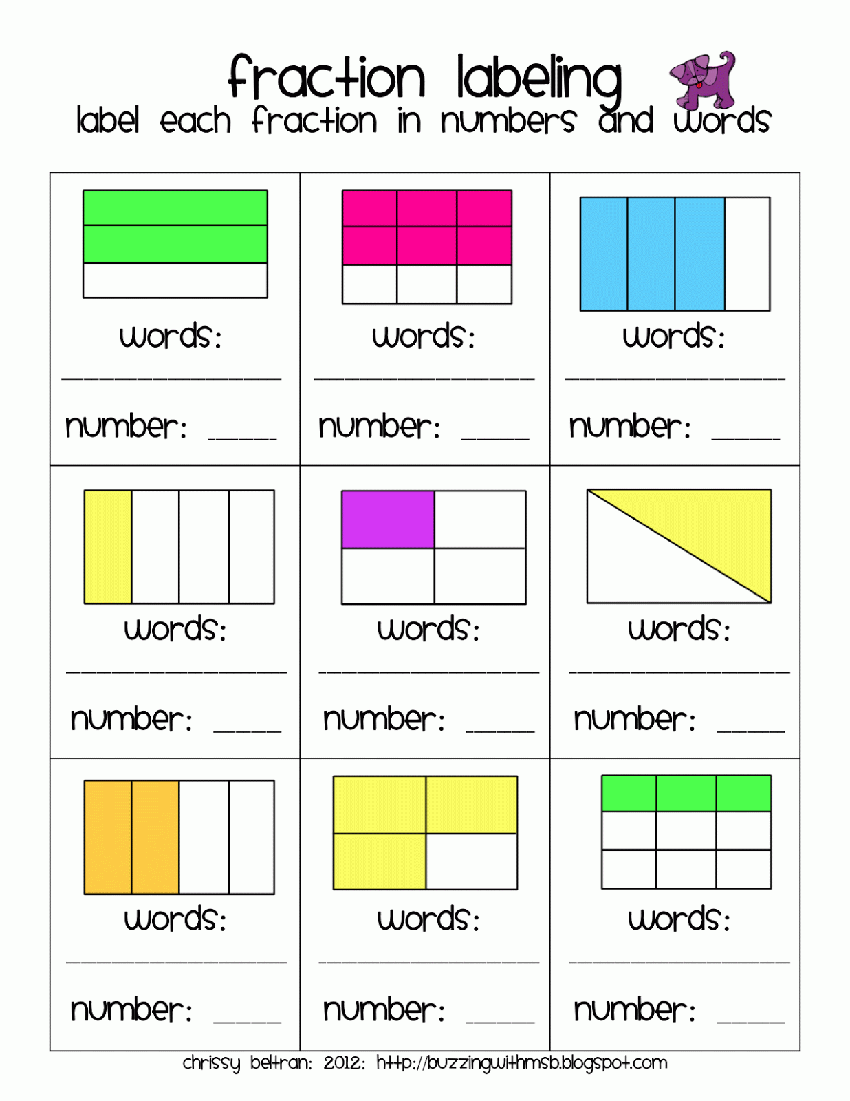 fraction clipart word