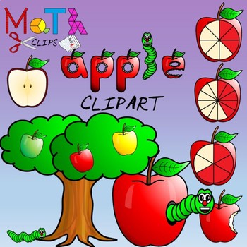 fractions clipart apple