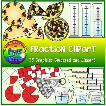 fractions clipart colourful
