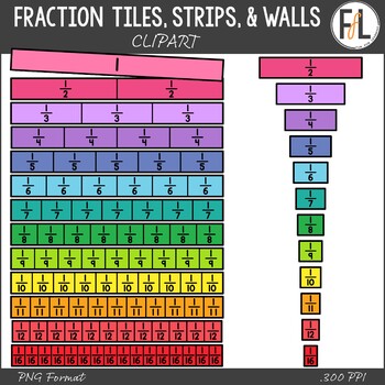 fractions clipart fraction strip