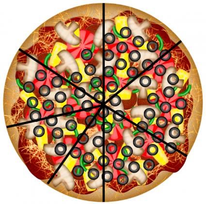 fractions clipart half eaten pizza
