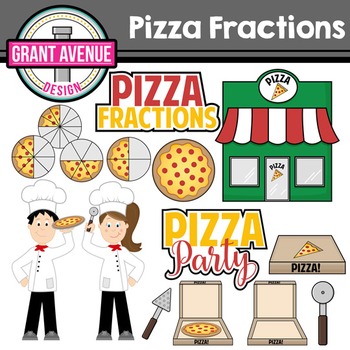 Fractions clipart word. Pizza 
