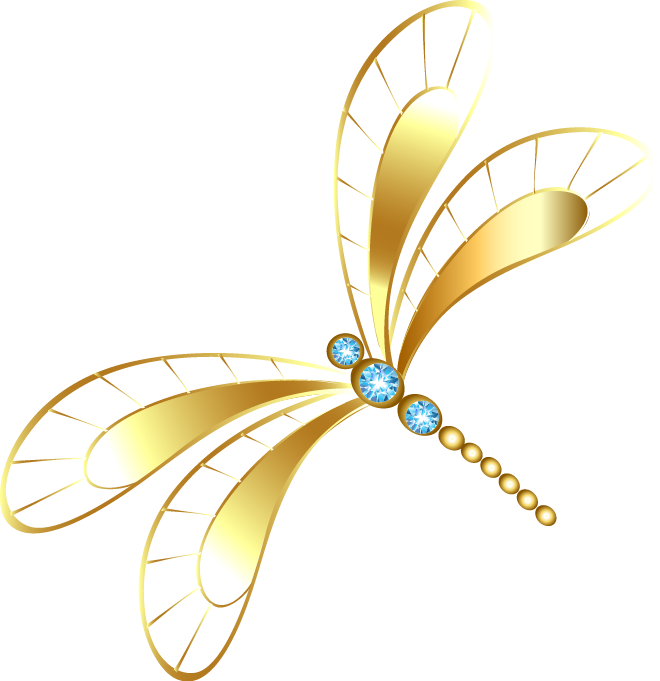 Clip art gold exquisite. Frames clipart dragonfly