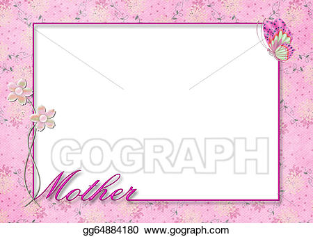 Stock illustration pink floral. Frame clipart mothers day