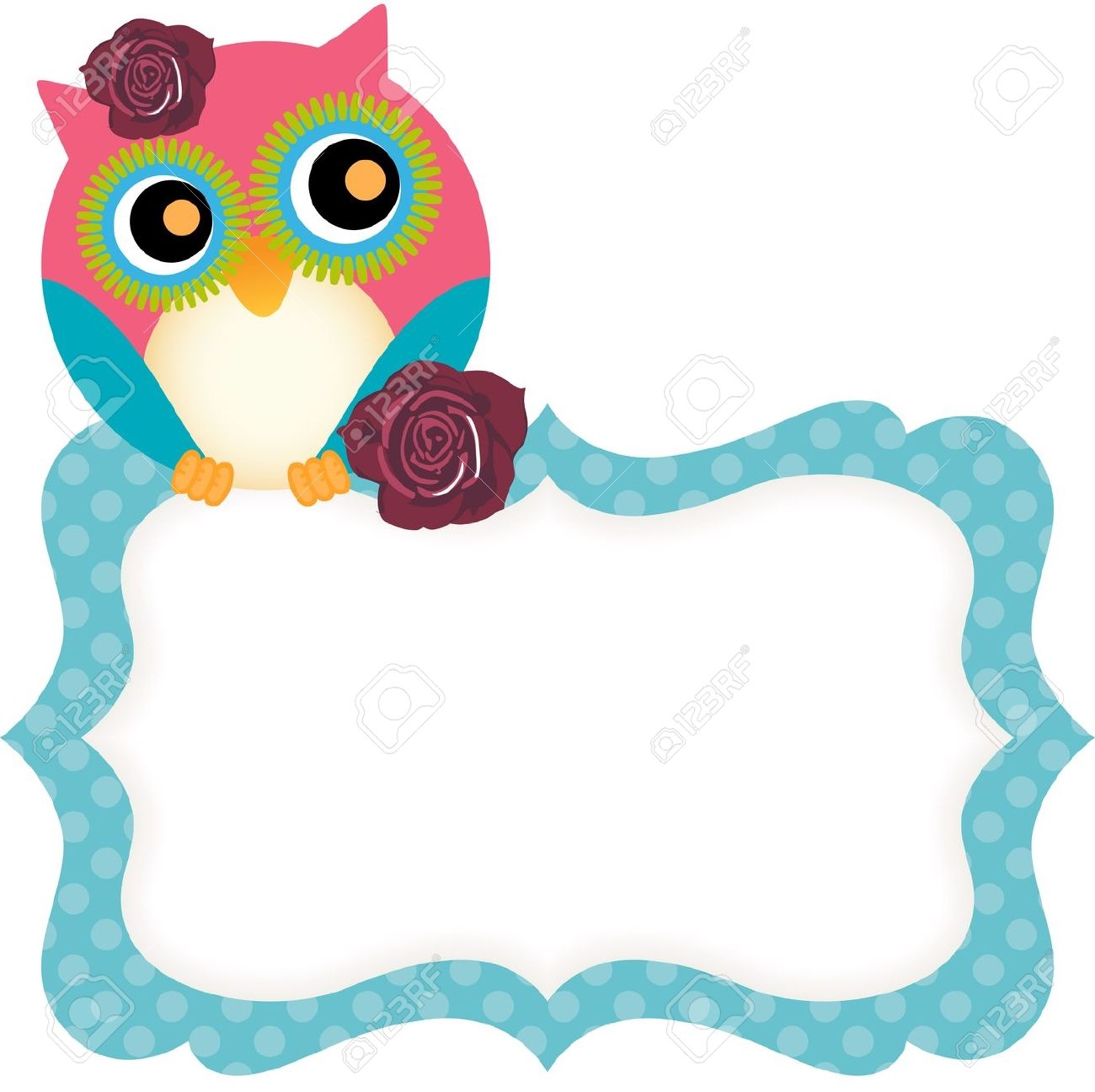owl clipart border design