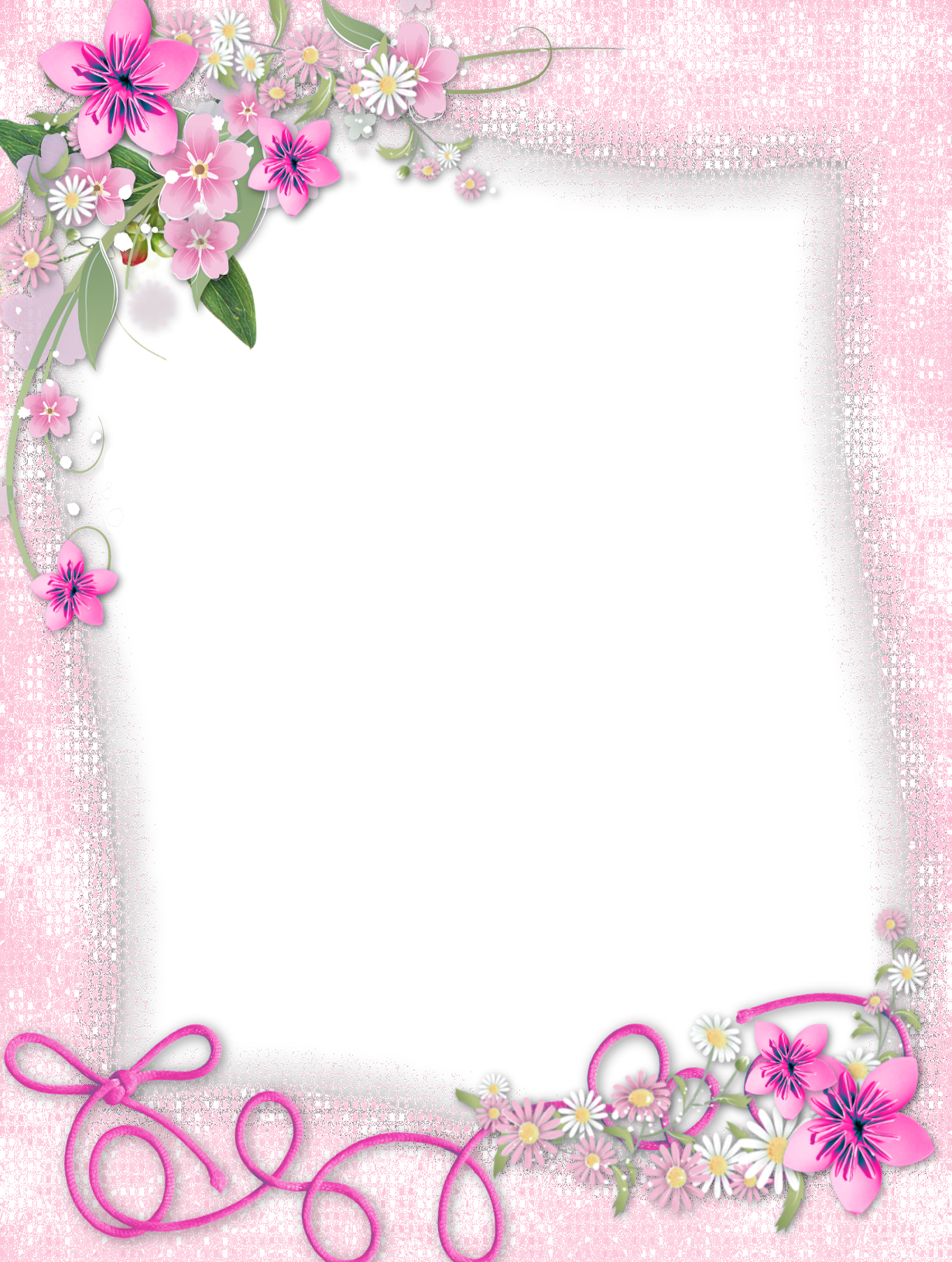 Pink frame png. Transparent with flowers gallery