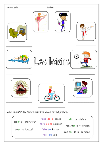 France clipart activity. French leisure activities les