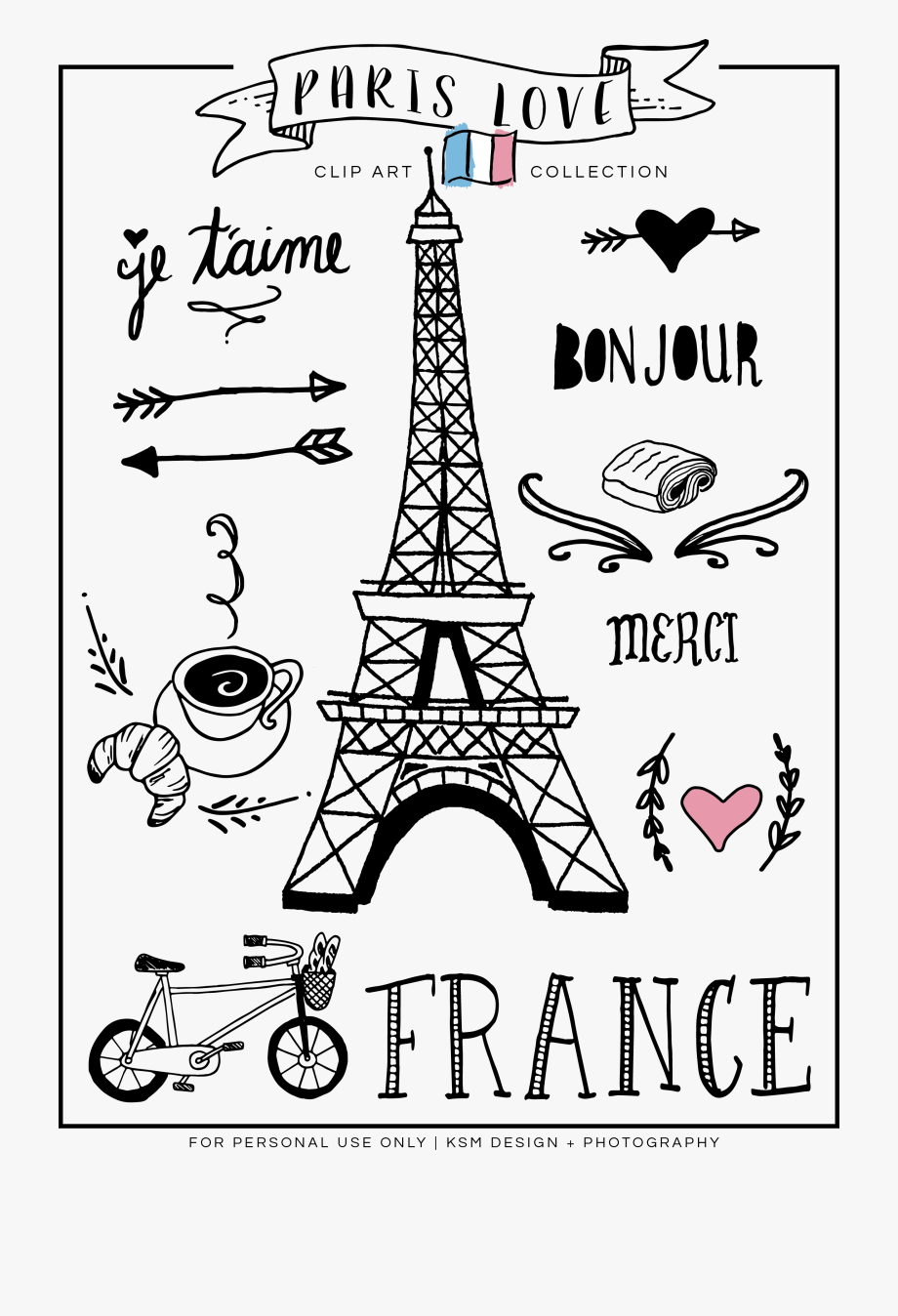 france clipart black and white