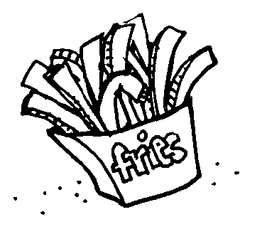 fries clipart black and white