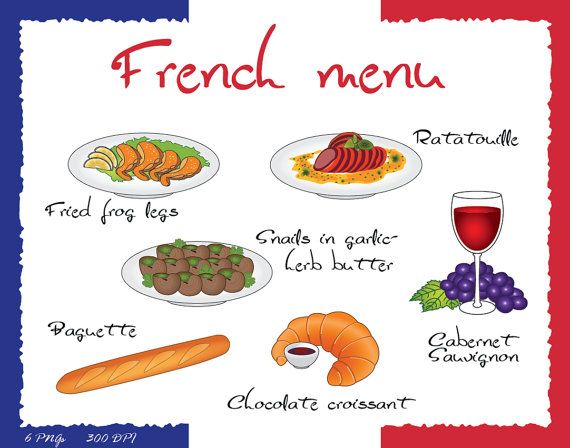 french clipart menu french