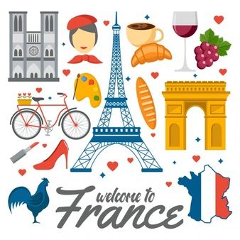 Colored elements evropa images. France clipart french verb