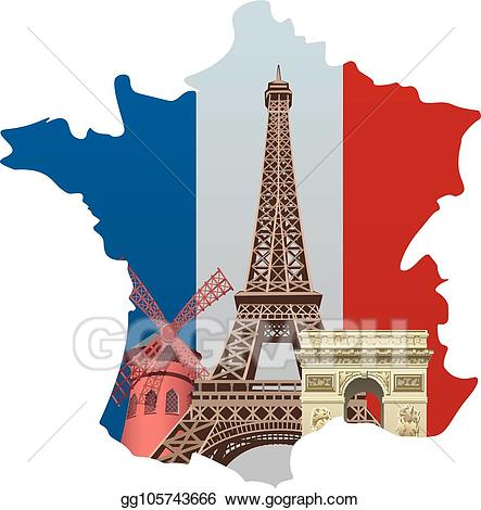 Vector art of eps. France clipart landmarks