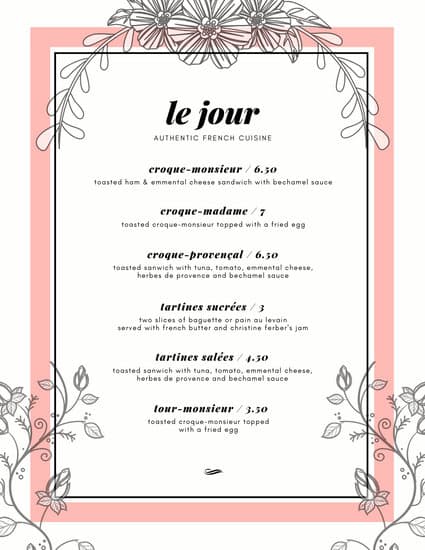 france clipart menu french