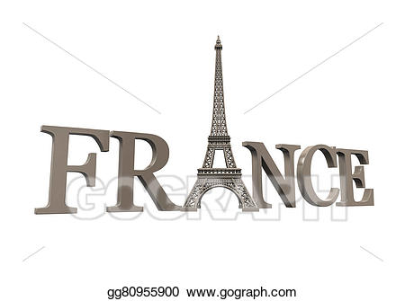 France clipart text. Stock illustration eiffel tower