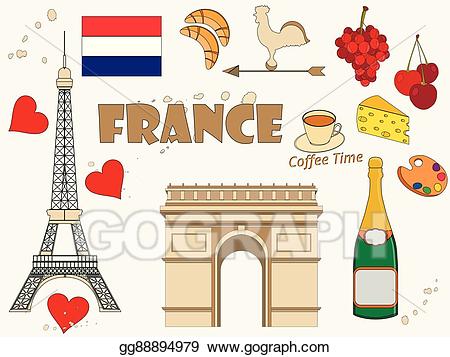 Eps vector symbols of. France clipart tourism france