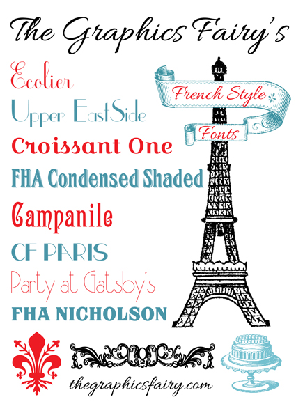 france clipart typography