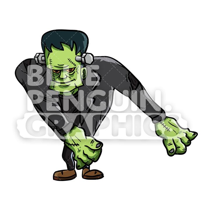 Floss dance vector cartoon. Frankenstein clipart dancing