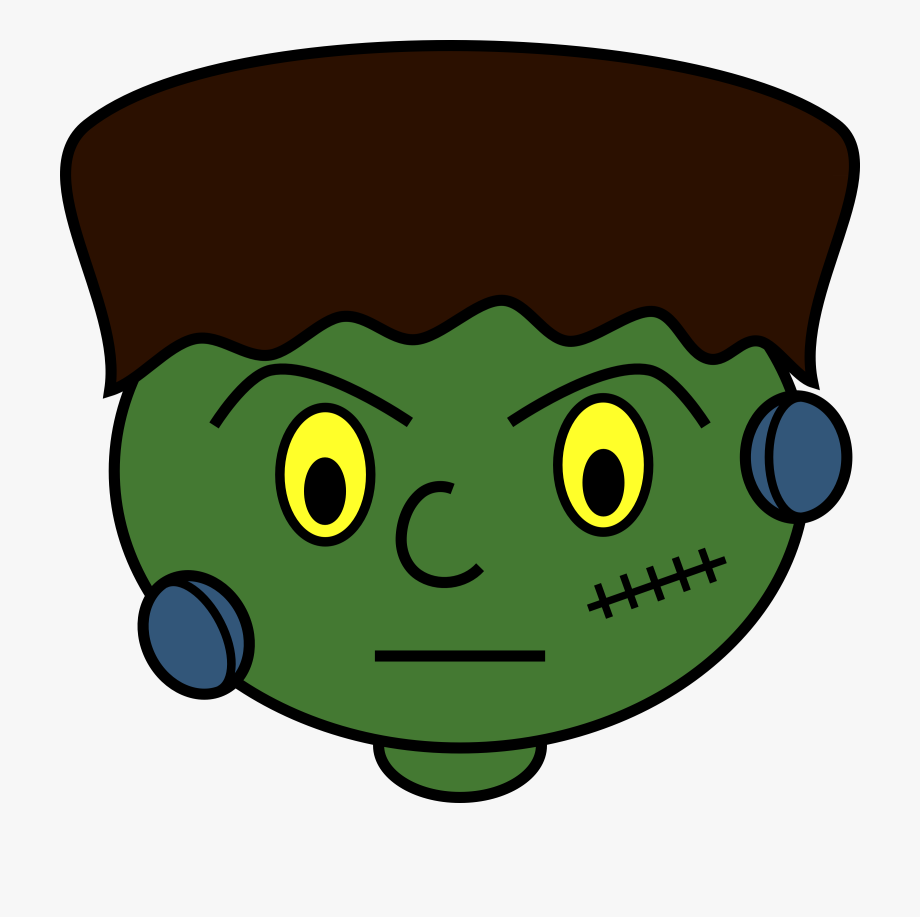 Frankenstein hair halloween . Monster clipart lime