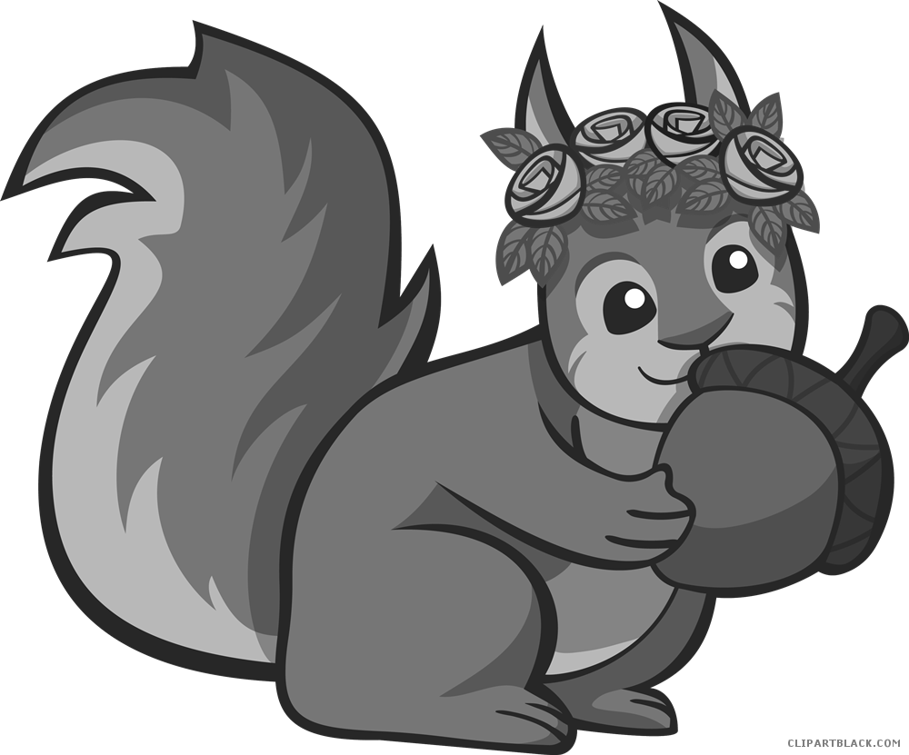 Free clipart squirrel. Grayscale clipartblack com animal